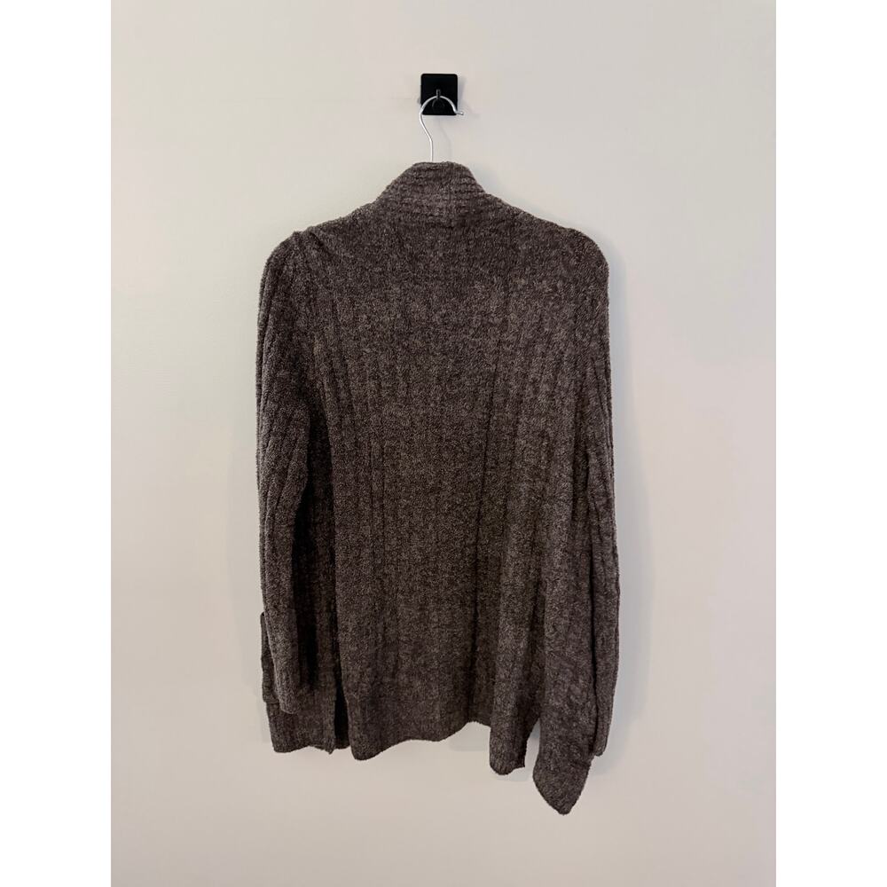 Barefoot Dreams CozyChic Lite ribbed cardigan in a brown/taupe color-Size L - Picture 4 of 5